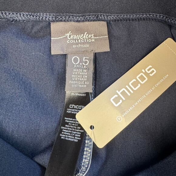 NEW CHICO'S womens size 6 small Travelers Collection crepe india ink ankle pants - Picture 11 of 12
